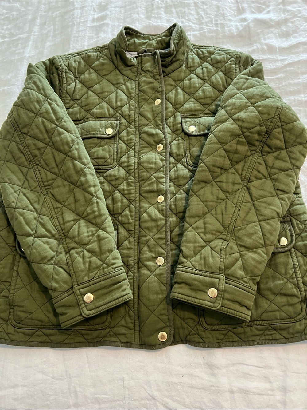 JCrew Quilted Downtown Field Jacket - Olive Green - Picture 7 of 10